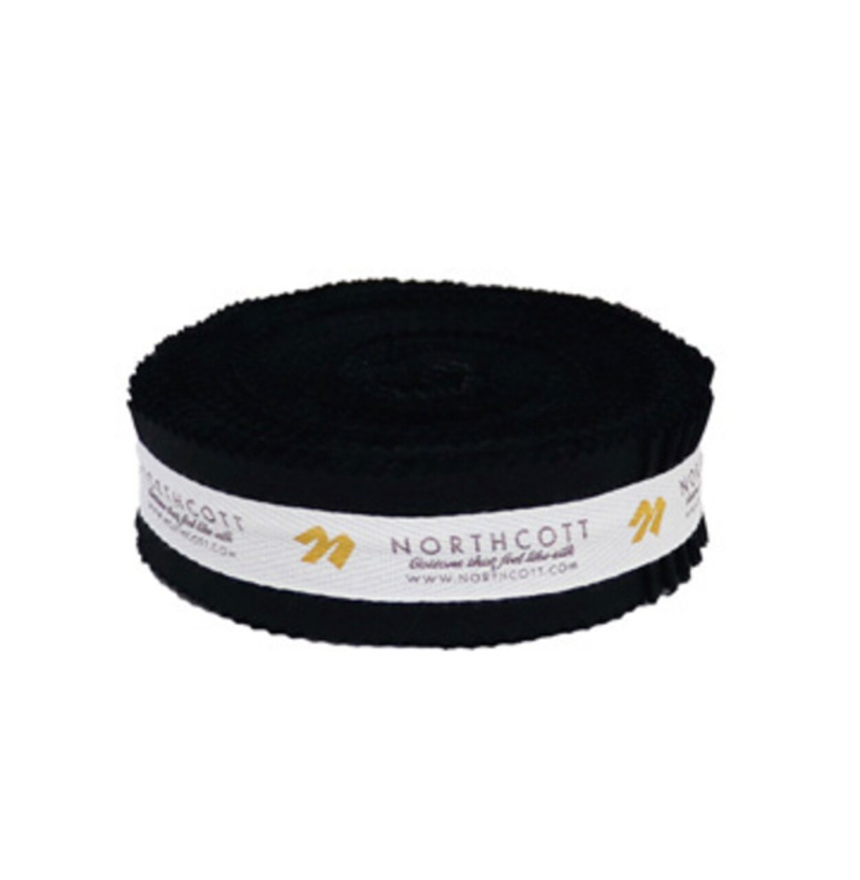 Colorworks 1.5" Strip Roll (Honey Bun) in Black by Northcott for Northcott (SMSCWBK40-10)